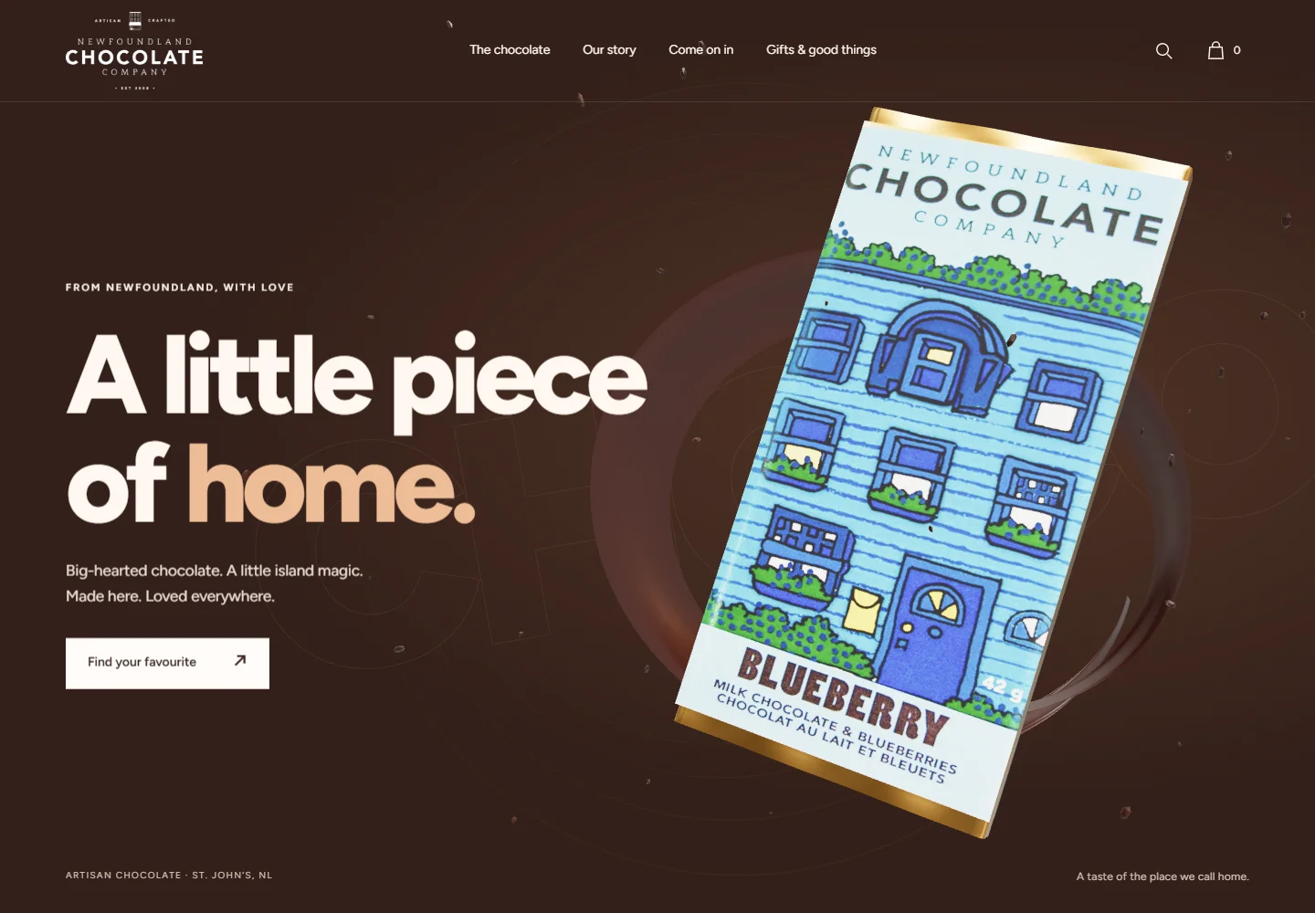 Newfoundland Chocolate website preview