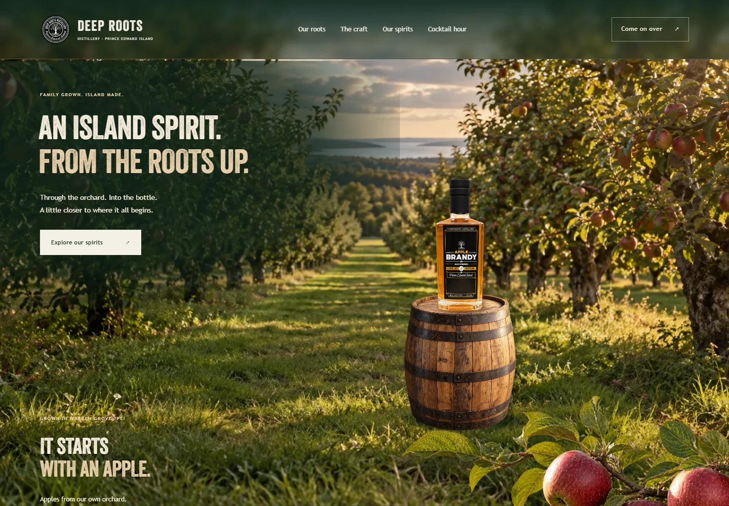 Deep Roots Distillery website preview